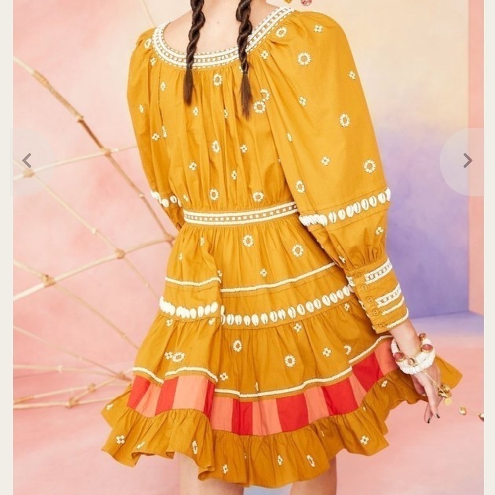 TUCKERNUCK Ulla Johnson yellow mini dress size 2 - Picture 5 of 16